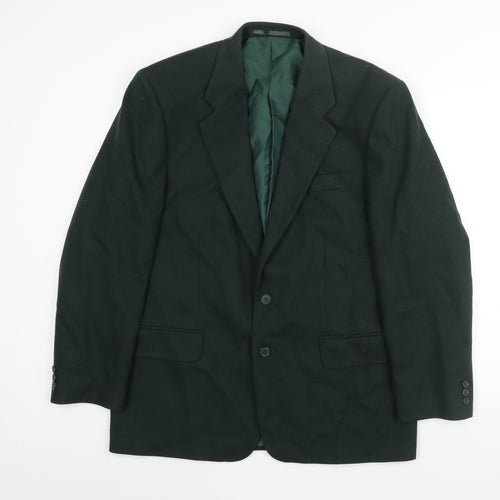 Burton Mens Green Wool Jacket Suit Jacket Size 40 Regular