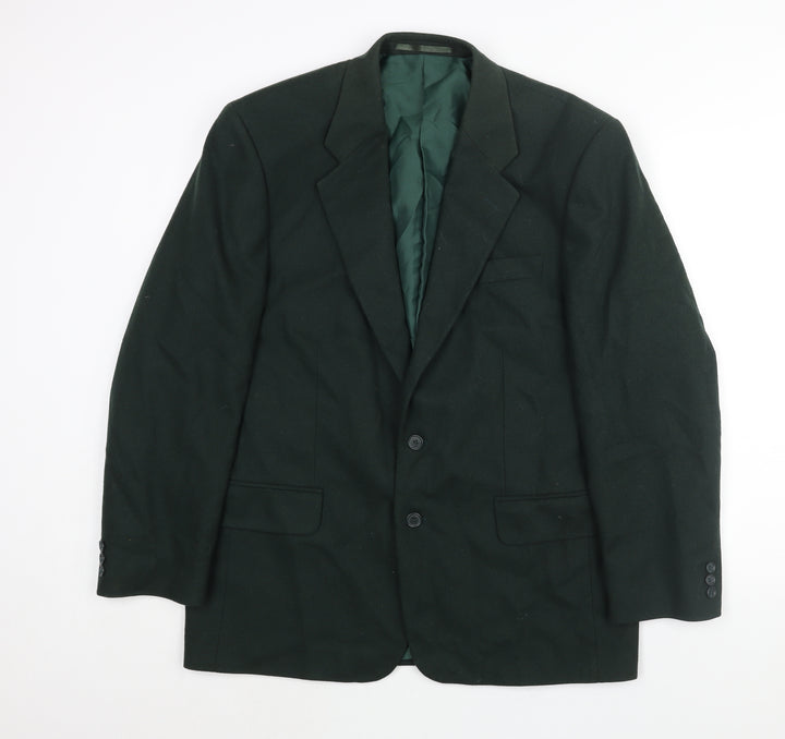 Burton Mens Green Wool Jacket Suit Jacket Size 40 Regular