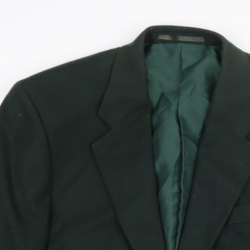 Burton Mens Green Wool Jacket Suit Jacket Size 40 Regular
