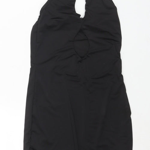 PRETTYLITTLETHING Womens Black Polyester Bodycon Size 6 Halter Tie - Cut Out
