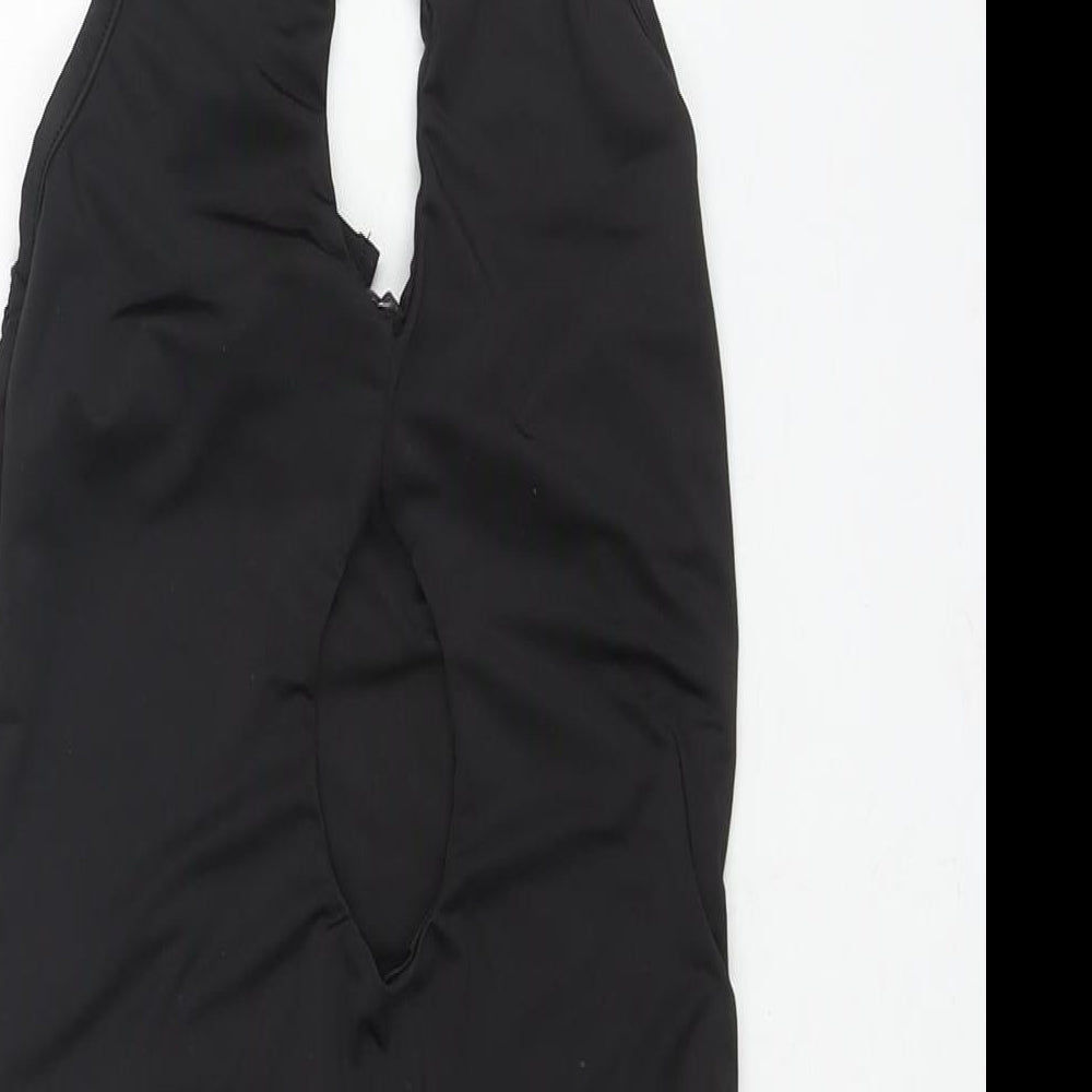 PRETTYLITTLETHING Womens Black Polyester Bodycon Size 6 Halter Tie - Cut Out