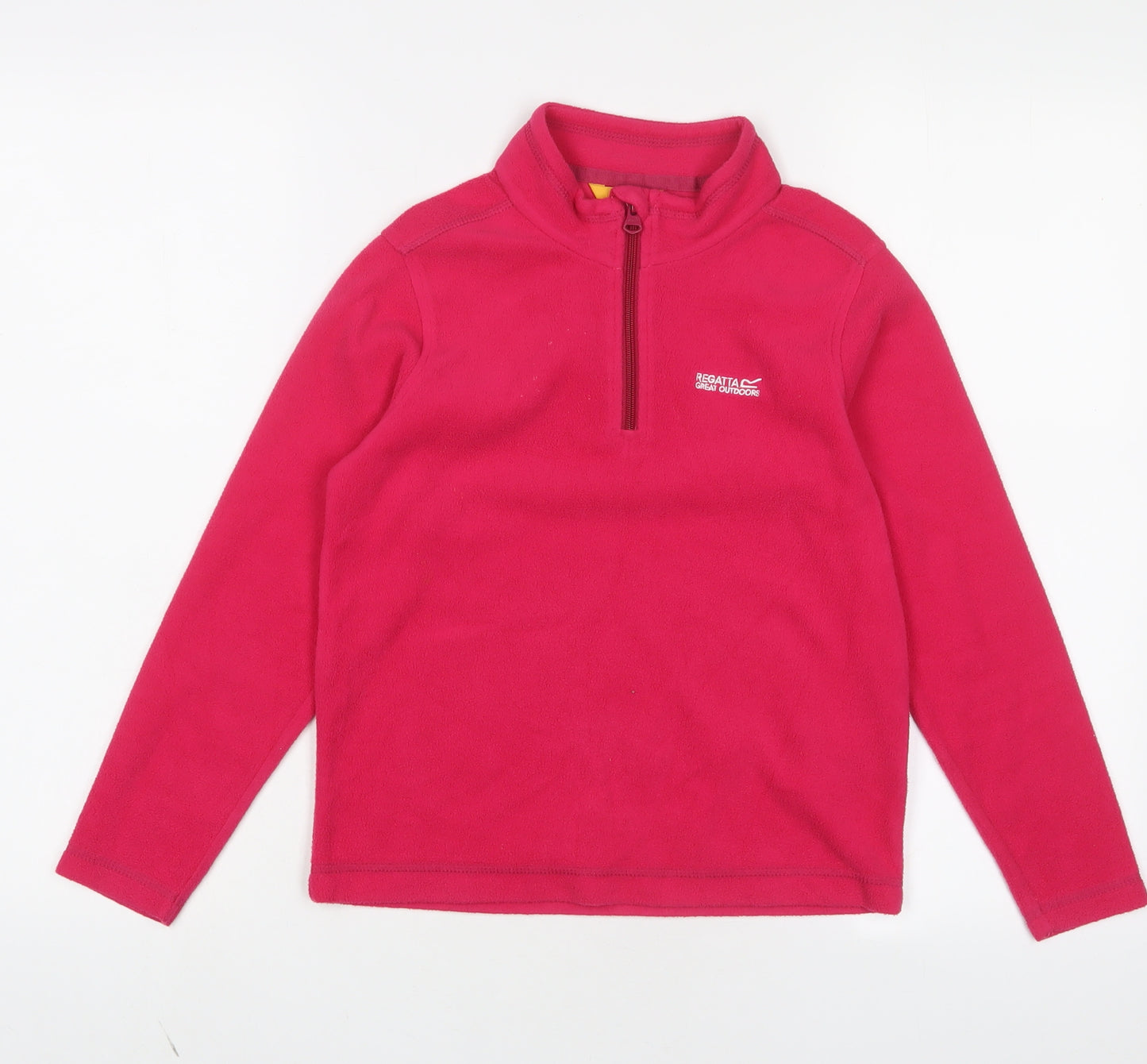 Regatta Girls Pink Polyester Pullover Sweatshirt Size 9-10 Years Zip - Logo, Embroidered