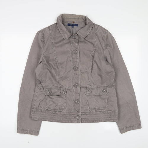 Casual Club Womens Brown Jacket Size 14 Button