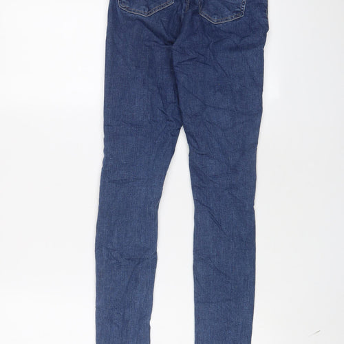 Topshop Womens Blue Cotton Skinny Jeans Size 26 in L32 in Regular Zip