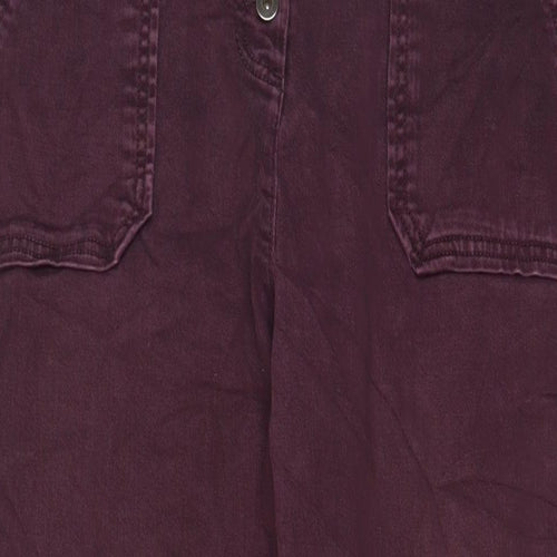 NEXT Womens Red Cotton Straight Jeans Size 16 L28 in Regular Button