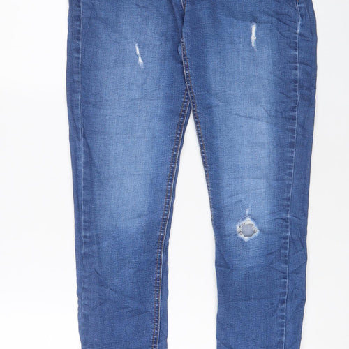 Dorothy Perkins Womens Blue Cotton Skinny Jeans Size 8 L31 in Regular Zip