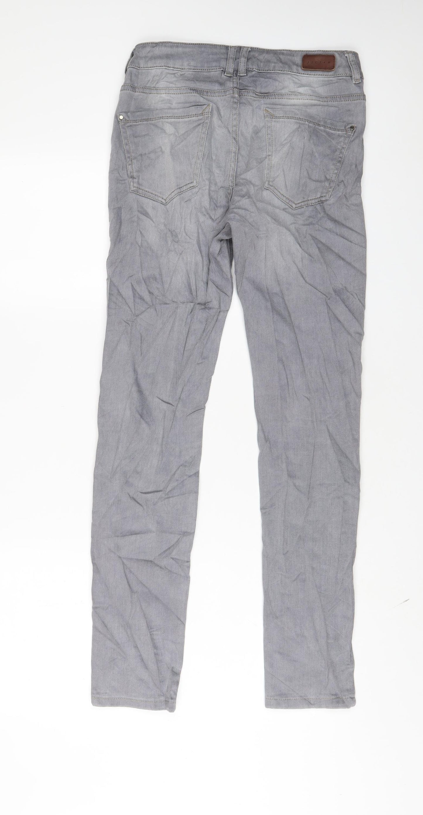 Richmond Mens Grey Cotton Straight Jeans Size 26 in L30 in Slim Zip