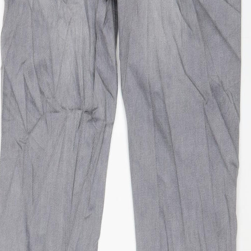 Richmond Mens Grey Cotton Straight Jeans Size 26 in L30 in Slim Zip