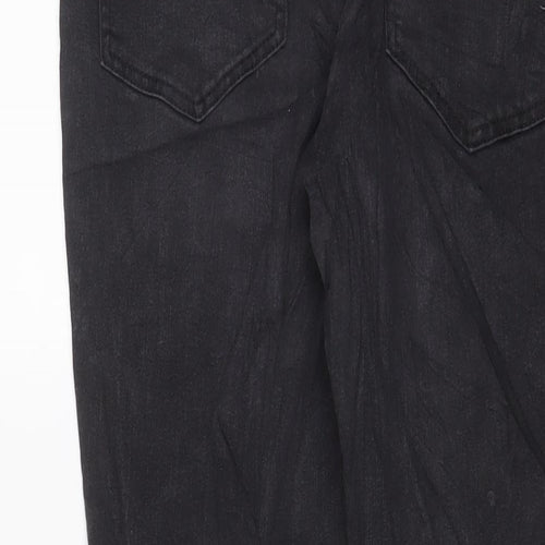 H&M Womens Grey Cotton Skinny Jeans Size 16 L29 in Regular Zip