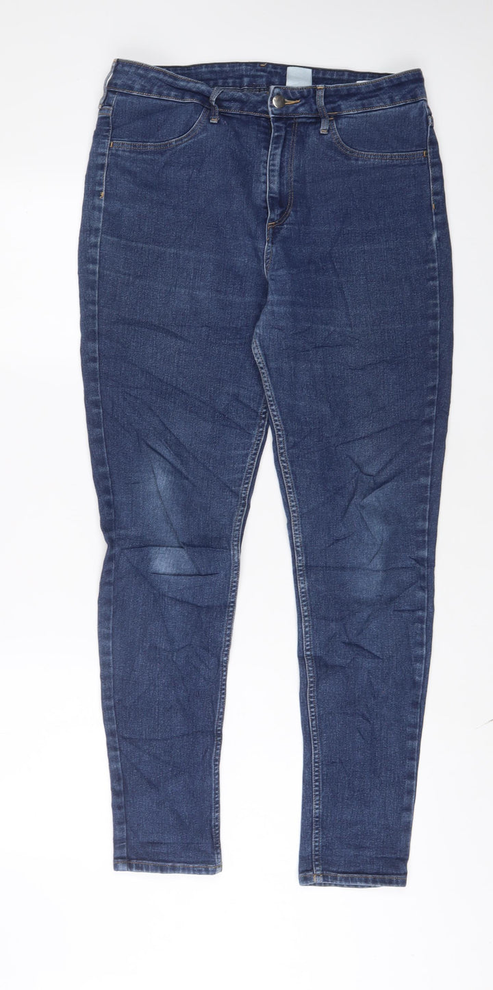 H&M Womens Blue Cotton Skinny Jeans Size 31 in L29 in Regular Zip