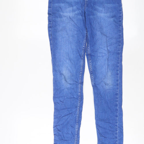 Denim & Co. Girls Blue Cotton Skinny Jeans Size 11-12 Years L26 in Regular Zip