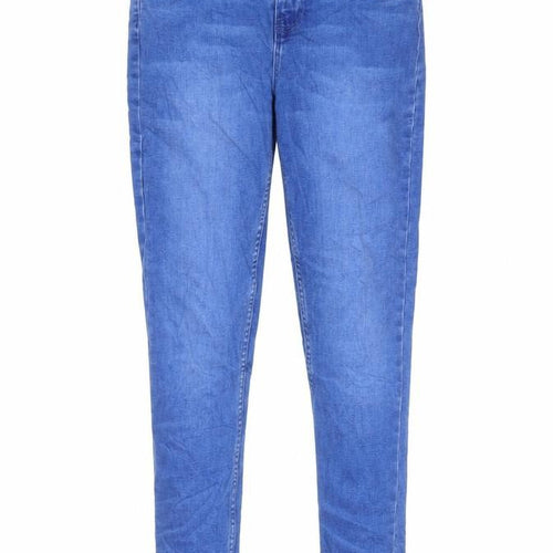 Denim & Co. Girls Blue Cotton Skinny Jeans Size 11-12 Years L26 in Regular Zip