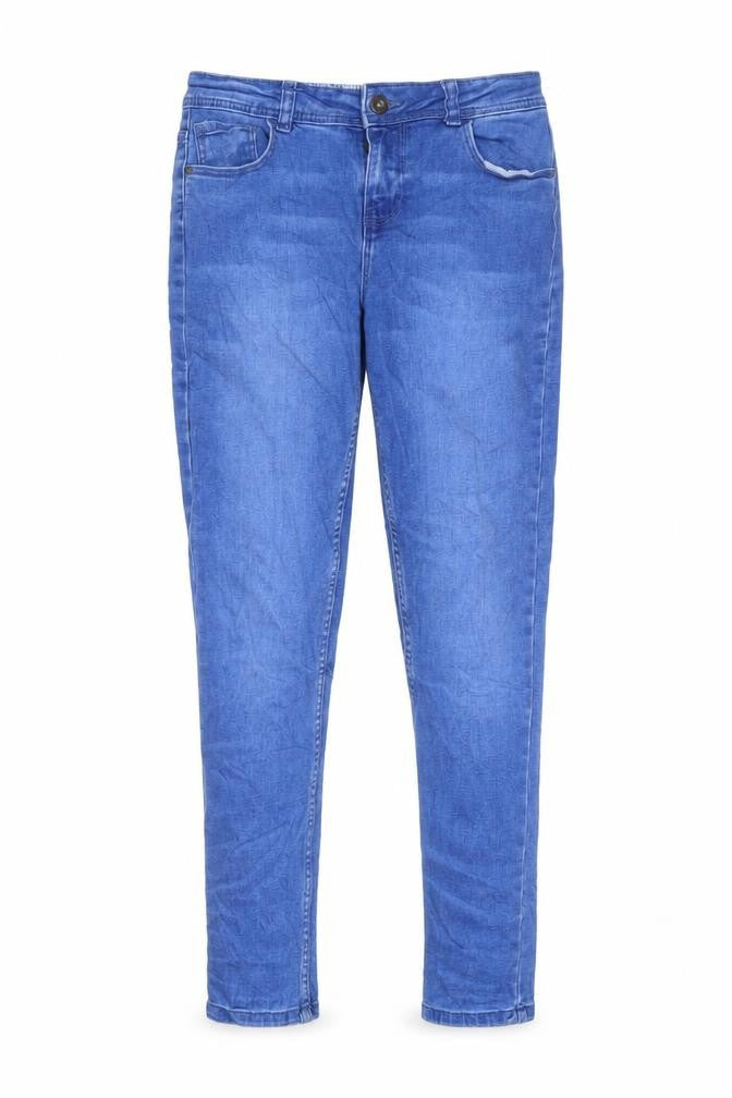 Denim & Co. Girls Blue Cotton Skinny Jeans Size 11-12 Years L26 in Regular Zip