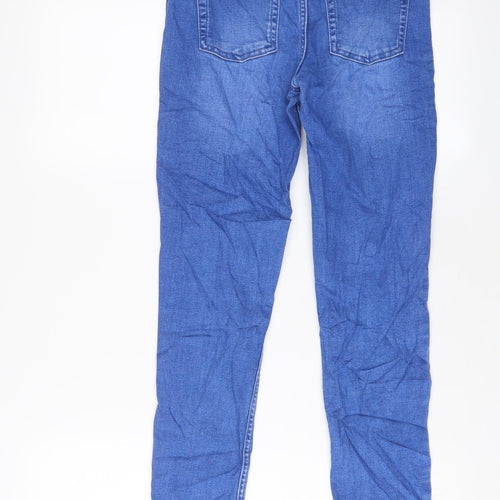 Denim & Co. Girls Blue Cotton Skinny Jeans Size 11-12 Years L26 in Regular Zip