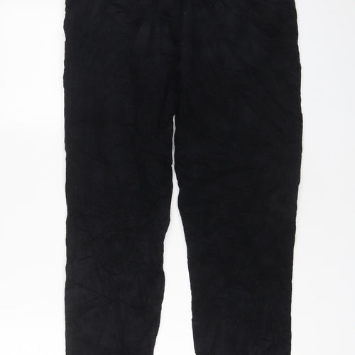 Mango Womens Blue Cotton Trousers Size S L27 in Regular Drawstring