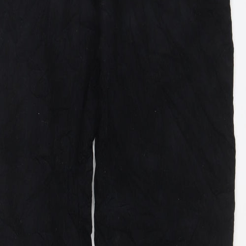 Mango Womens Blue Cotton Trousers Size S L27 in Regular Drawstring