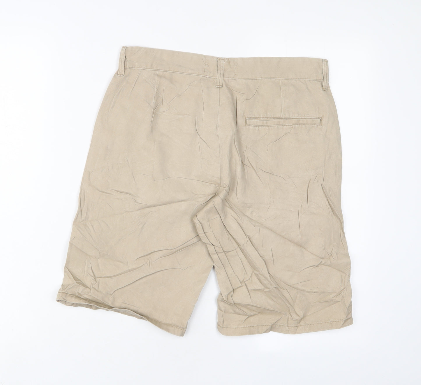 Denim & Co. Mens Beige Cotton Bermuda Shorts Size 30 in L10 in Regular Zip