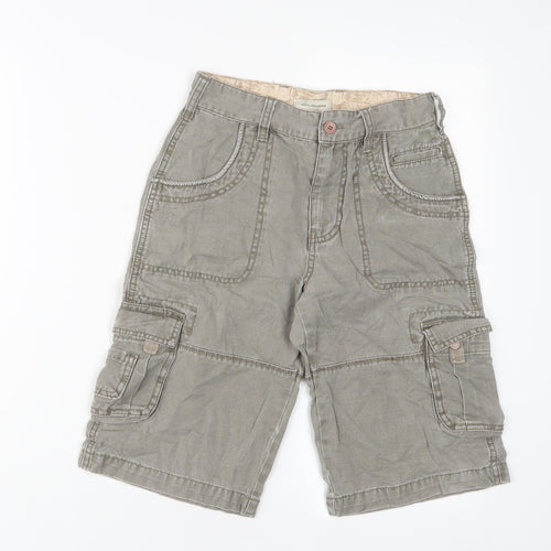RJR.John Rocha Boys Green Camouflage Cotton Cargo Shorts Size 10 Years L12 in Regular Zip - Adjustable waist