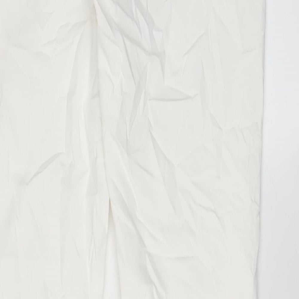 Marks and Spencer Womens White Cotton Skinny Jeans Size 14 L28 in Regular Zip