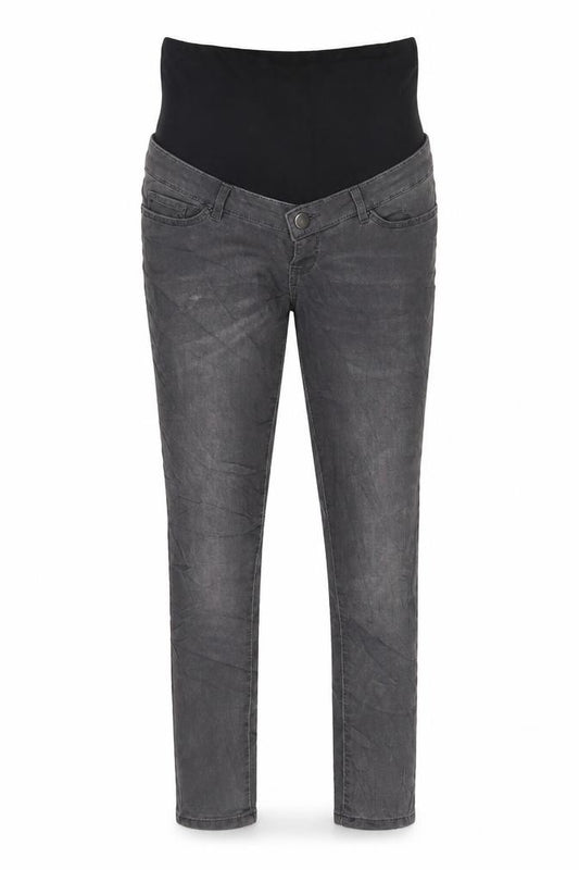 Front view of Blooming Marvellous women’s grey cotton skinny jeans, size UK 10, 29-inch leg regular button