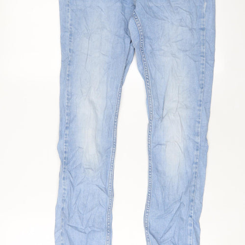 Topshop Womens Blue Cotton Skinny Jeans Size 28 in L30 in Regular Zip