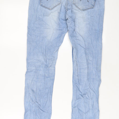 Topshop Womens Blue Cotton Skinny Jeans Size 28 in L30 in Regular Zip