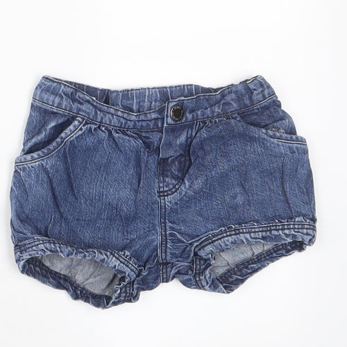Mini Club Girls Blue Cashgora Bermuda Shorts Size 2-3 Years Regular Snap