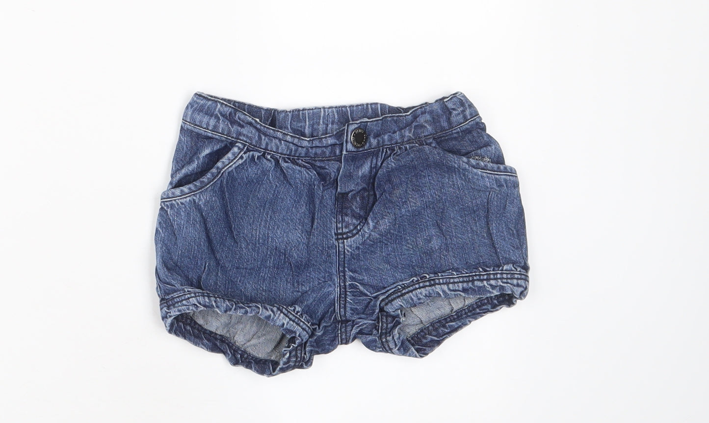 Mini Club Girls Blue Cashgora Bermuda Shorts Size 2-3 Years Regular Snap