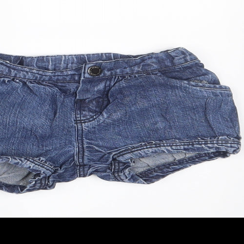 Mini Club Girls Blue Cashgora Bermuda Shorts Size 2-3 Years Regular Snap
