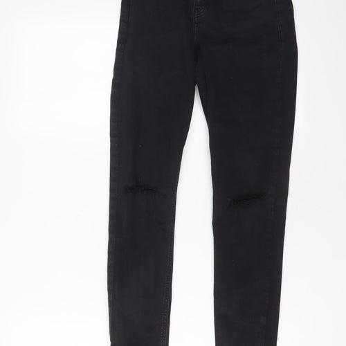 Topshop Womens Black Cotton Skinny Jeans Size 26 in L32 in Regular Zip