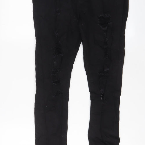 The Rockin Rev Womens Black Cotton Skinny Jeans Size 14 L29 in Regular Zip