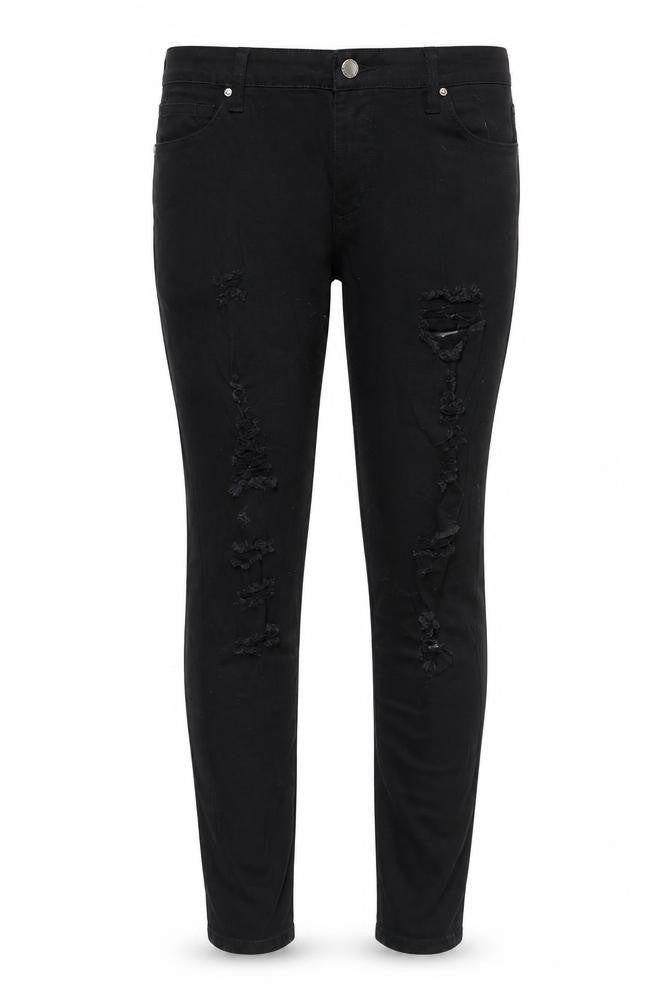 The Rockin Rev Womens Black Cotton Skinny Jeans Size 14 L29 in Regular Zip