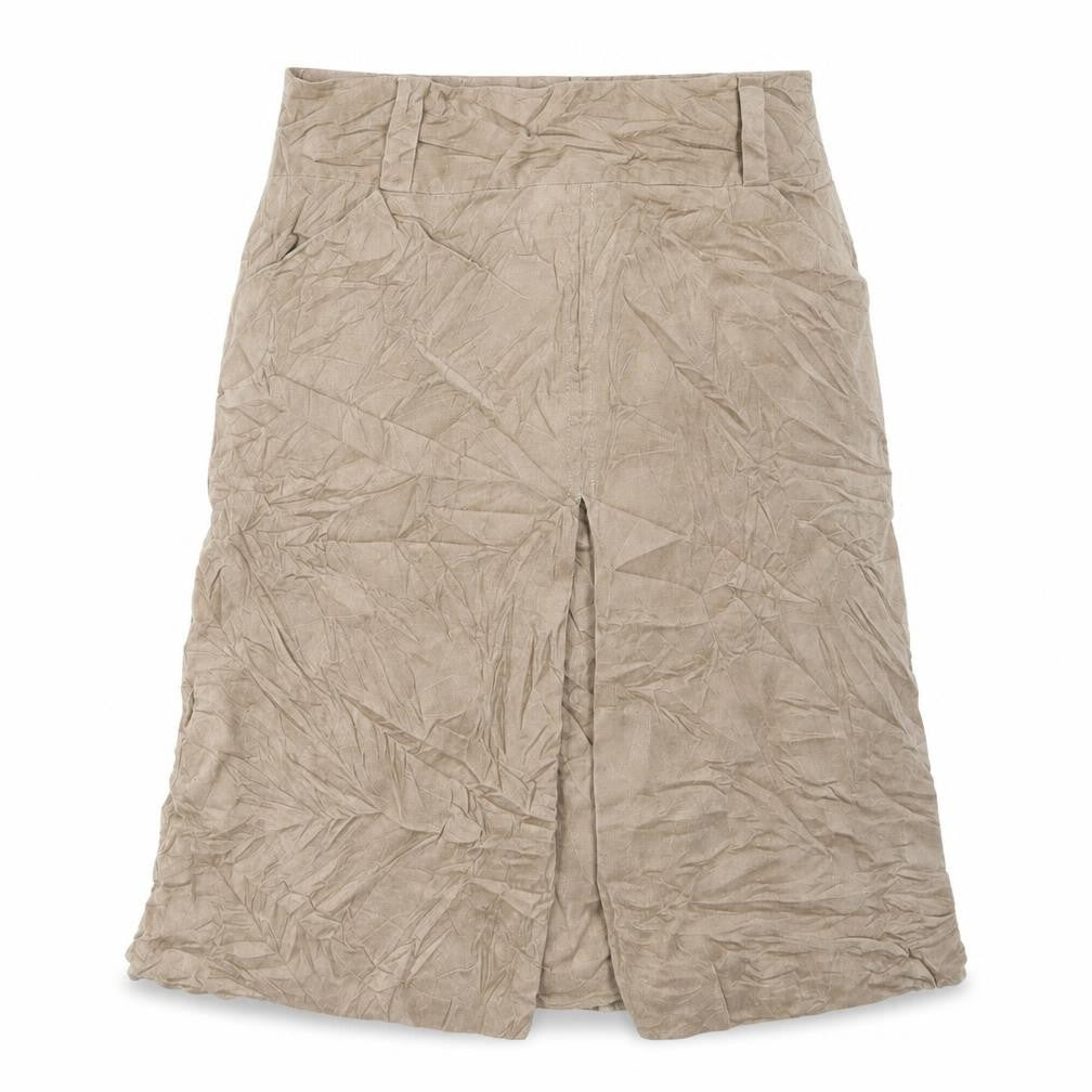 Principles Womens Beige Cotton A-Line Skirt Size 14 Zip - Pleated