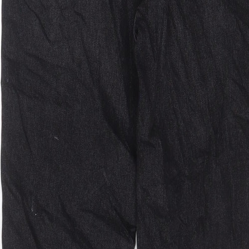Zara Womens Black Cotton Tapered Jeans Size 8 L28 in Regular Zip