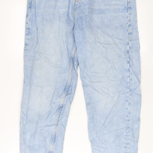 Pull&Bear Womens Blue Cotton Straight Jeans Size 10 L28 in Regular Zip
