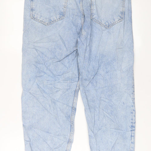 Pull&Bear Womens Blue Cotton Straight Jeans Size 10 L28 in Regular Zip