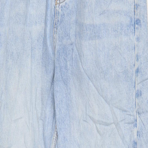Pull&Bear Womens Blue Cotton Straight Jeans Size 10 L28 in Regular Zip