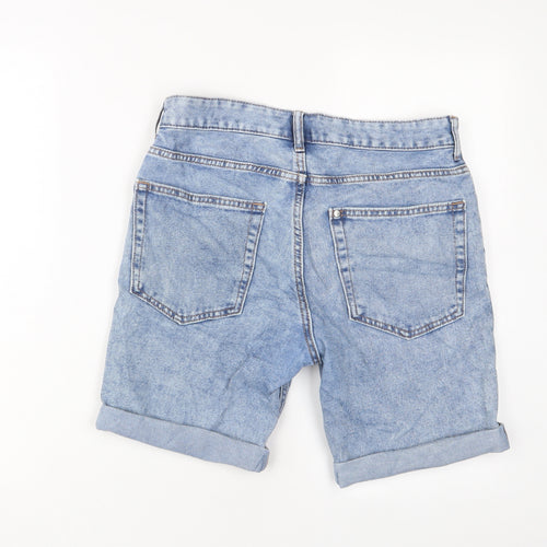 H&M Mens Blue Cotton Bermuda Shorts Size 30 in L8 in Slim Button