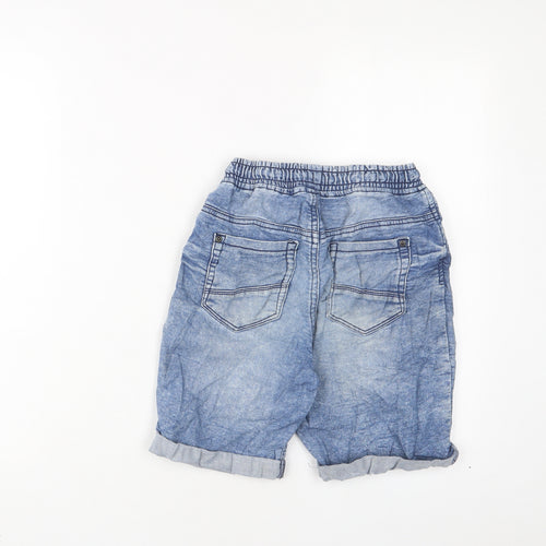 TU Boys Blue Cotton Bermuda Shorts Size 9 Years L7 in Regular Drawstring