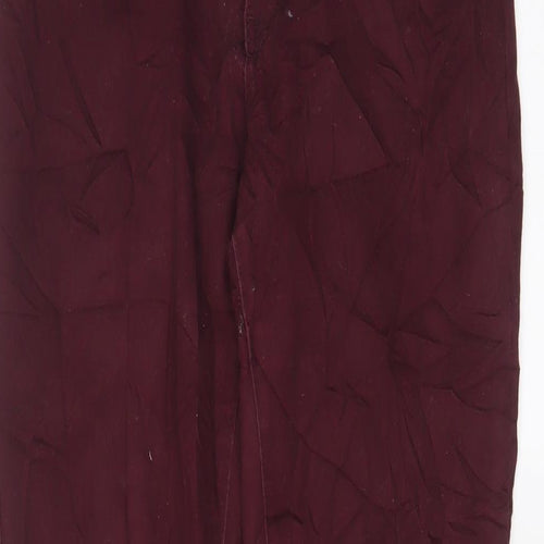 H&M Womens Red Cotton Skinny Jeans Size 10 L31 in Regular Zip