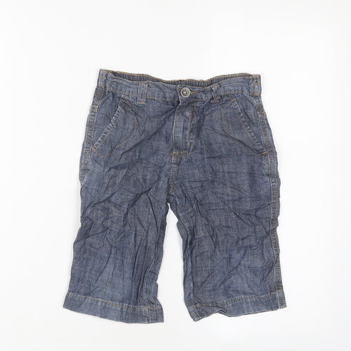 NEXT Boys Blue Cotton Bermuda Shorts Size 5 Years L8 in Regular Zip - Adjustable waist