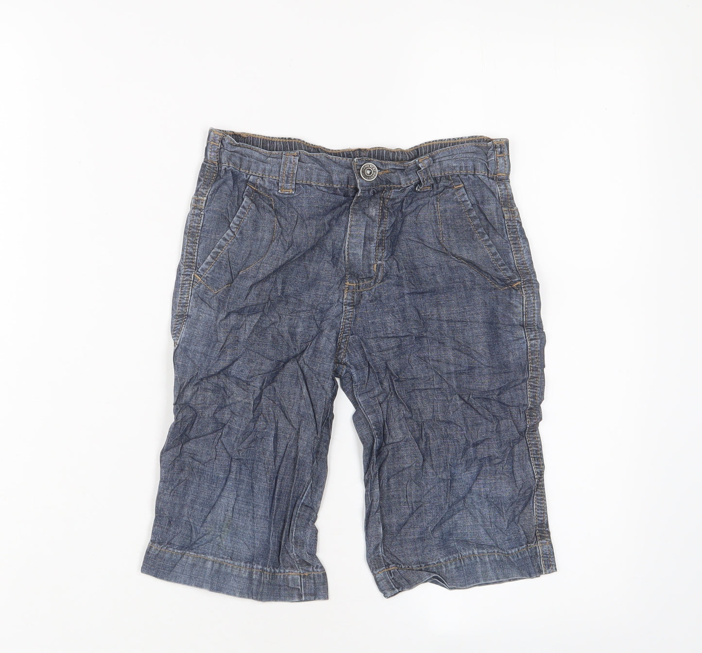 NEXT Boys Blue Cotton Bermuda Shorts Size 5 Years L8 in Regular Zip - Adjustable waist