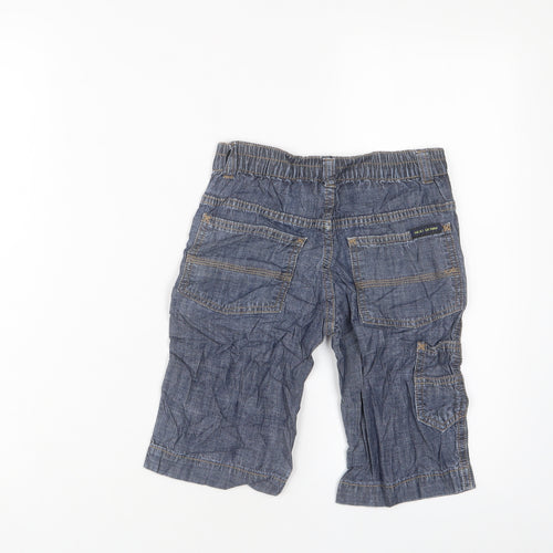 NEXT Boys Blue Cotton Bermuda Shorts Size 5 Years L8 in Regular Zip - Adjustable waist