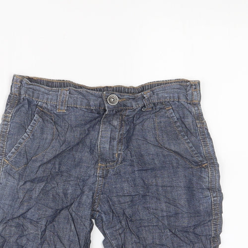 NEXT Boys Blue Cotton Bermuda Shorts Size 5 Years L8 in Regular Zip - Adjustable waist