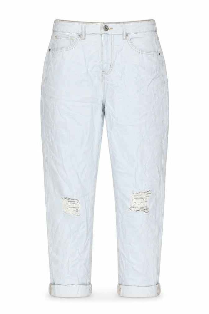 Boohoo Womens Blue Cotton Straight Jeans Size 10 L26 in Regular Zip