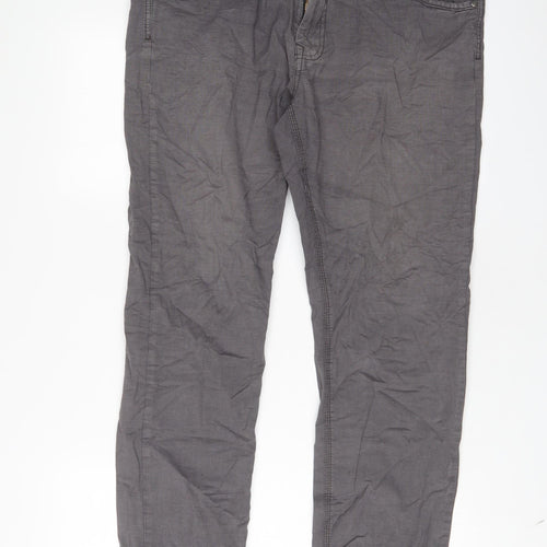 RJR.John Rocha Mens Brown Cotton Trousers Size 38 in L30 in Regular Zip - Short Leg