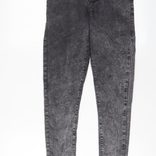 Topshop Womens Grey Cotton Skinny Jeans Size 28 in L30 in Regular Zip