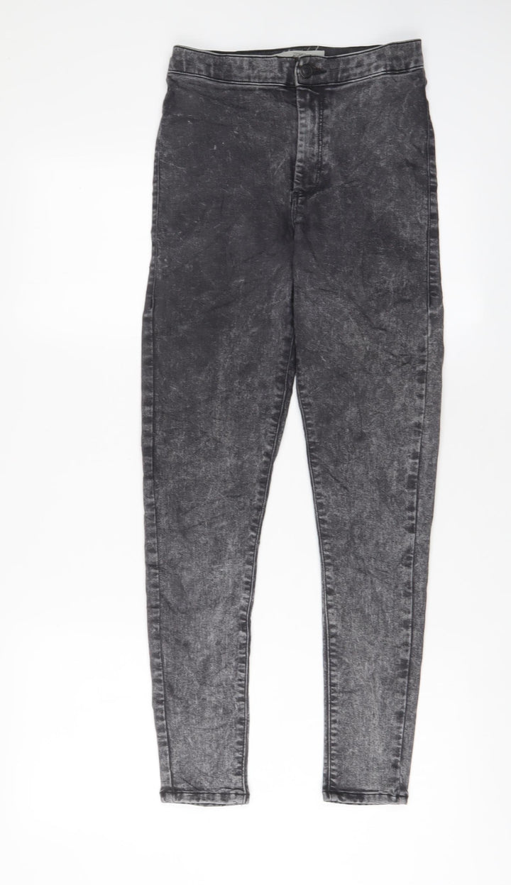 Topshop Womens Grey Cotton Skinny Jeans Size 28 in L30 in Regular Zip