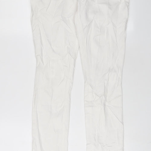 THE WHITE COMPANY Womens White Cotton Skinny Jeans Size 10 L31 in Regular Zip