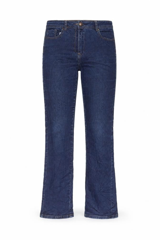 M&Co Womens Blue Cotton Straight Jeans Size 10 L30 in Regular Zip